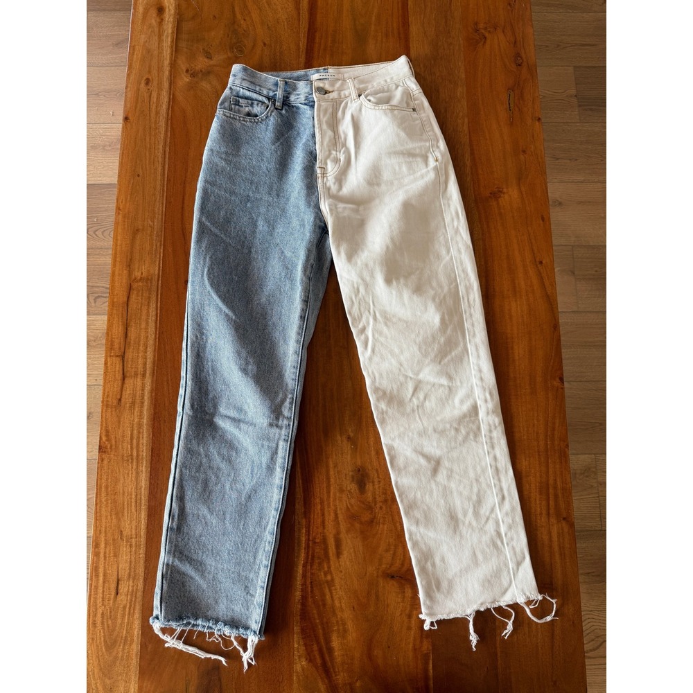 Pacsunβ Women's White/Light High Rise Straight Blue Jeans Size 25